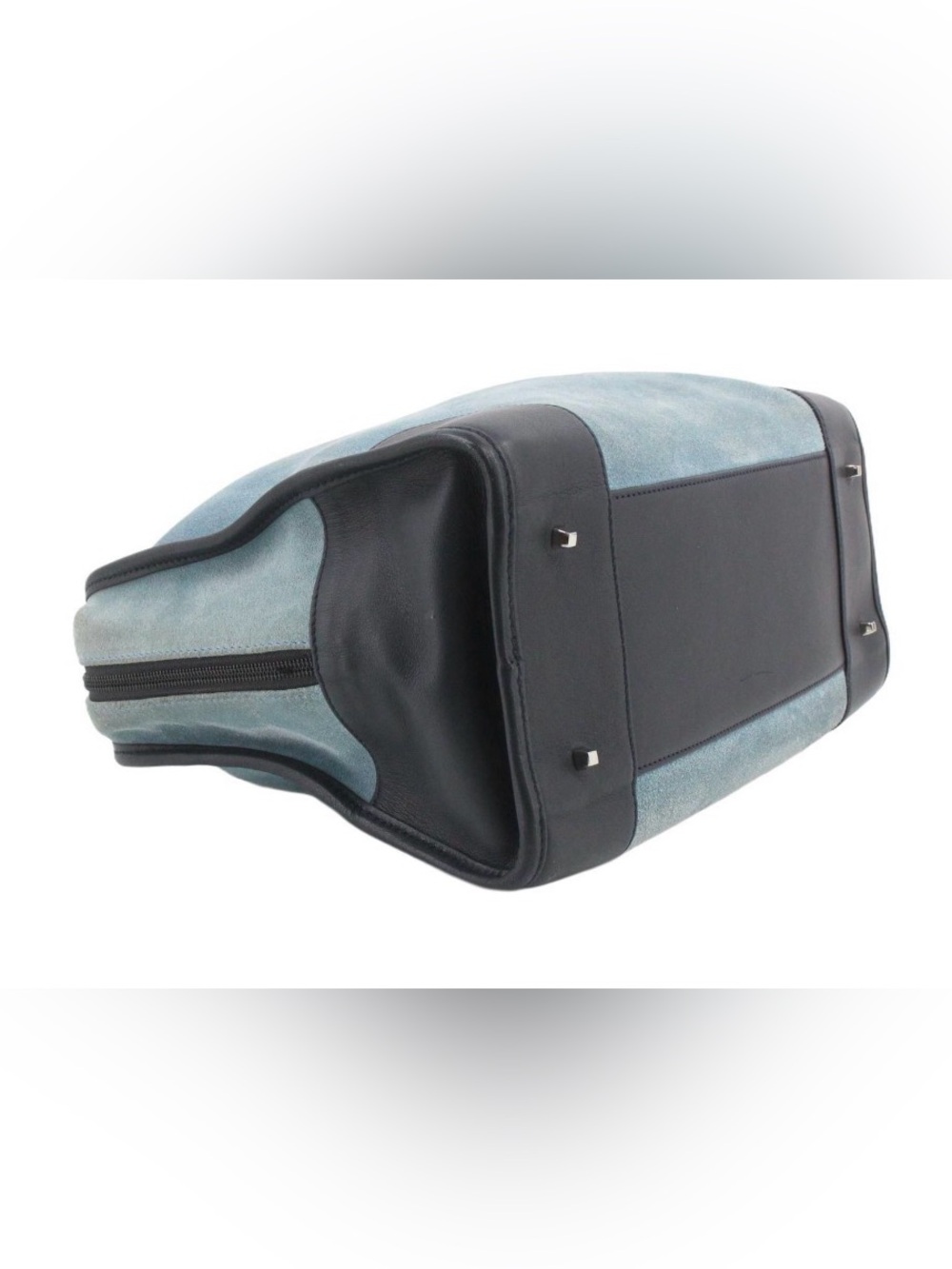 FINAL PRICE Loewe Blue Suede Tote with Black Leather Trim - Picture 6 of 7
